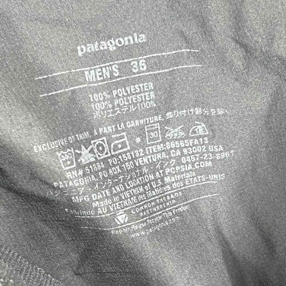 Patagonia Shorts Mens 36 Gray Board Shorts Drawstring Pockets Quick Dry